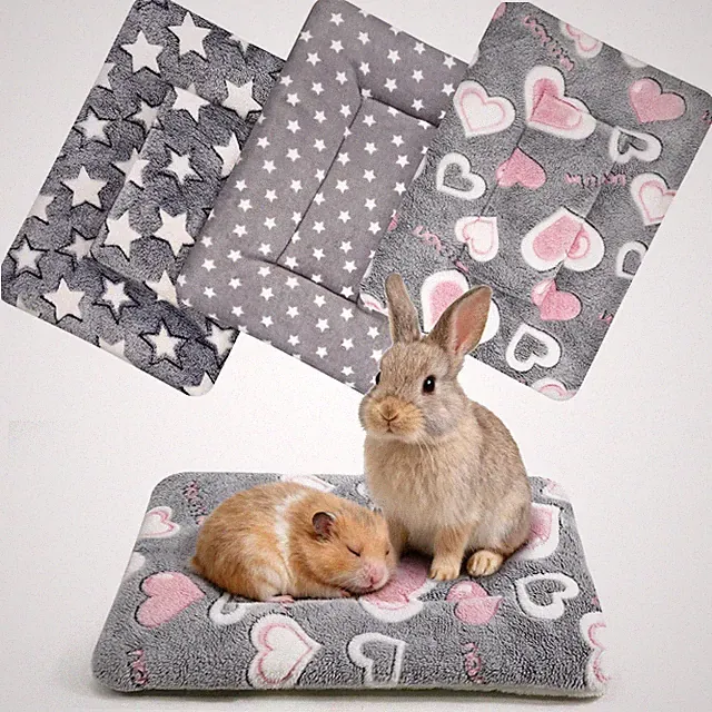 3 Pcs Guinea Pig Bed Mat Washable Soft Bunny Mats Rabbit Winter Bed Pad for I...