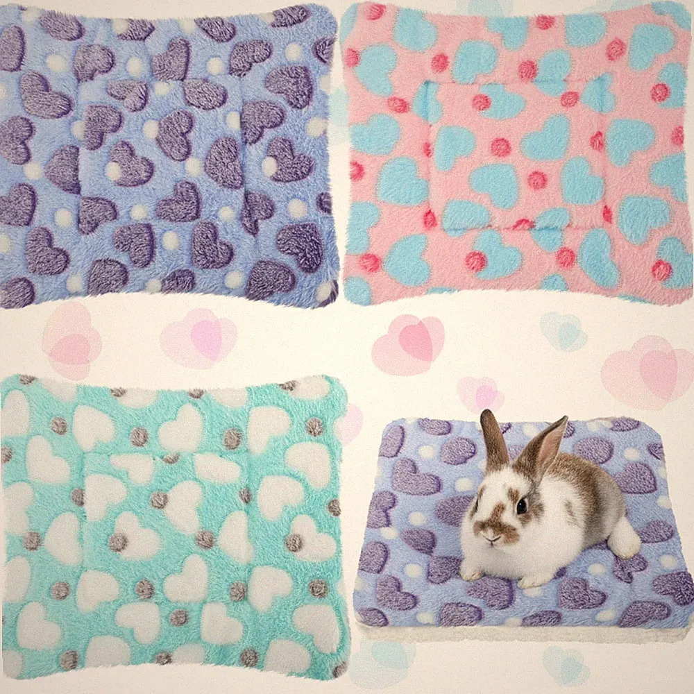 3 Pcs Guinea Pig Bed Soft Fleece Sleeping Mats for Rabbits Small Pets