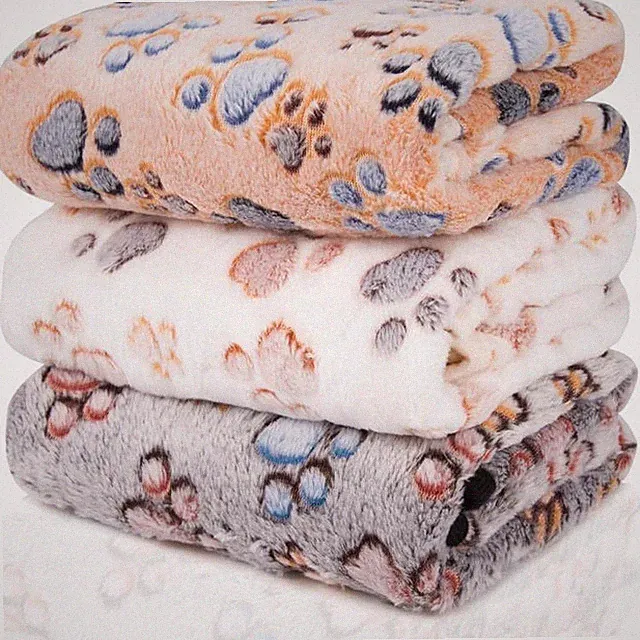 3Pack Warm Pet Mat Small Paw Print Cat Dog Puppy Fleece Soft Blanket Bed mat