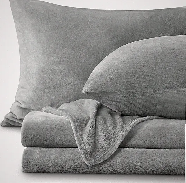 BEDELITE Flannel Sheets Queen Size Grey - Super Soft Fleece Sheets Set Fluffy...