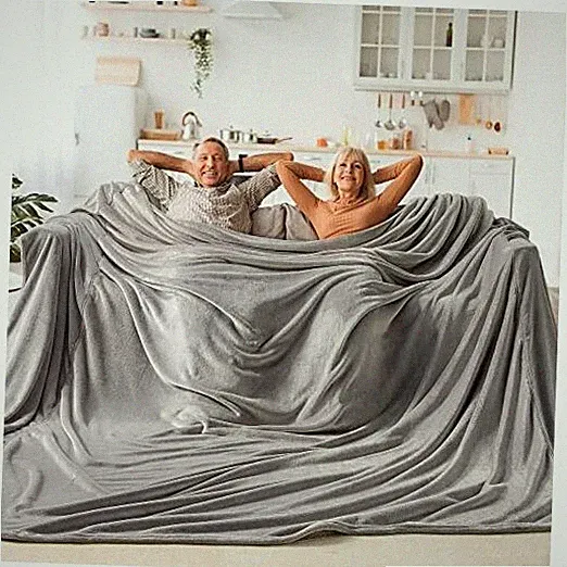 Big Fleece Blanket - 120" x 120" (10' x 10'), Oversized King(120"x120") Grey
