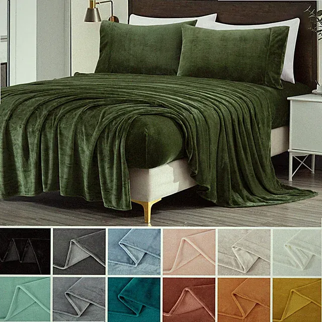 Chezmoi Collection Lavish Extra Soft Microplush Fleece Velvety Bed Sheet Set