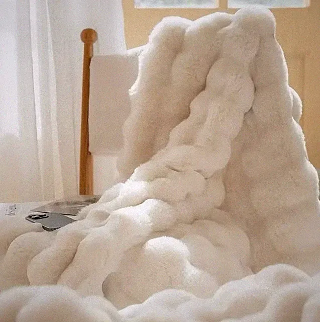 [Cozy|Faux Rabbit] Soft, Warm, 1Pc Cozy Faux Rabbit Fleece Blanket | Throw for B