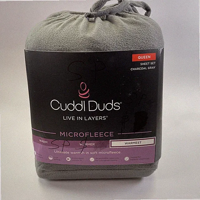 Cuddl Duds MicroFleece QUEEN Sheet Set Plush Deep Fit 4 pc Charcoal Gray NEW