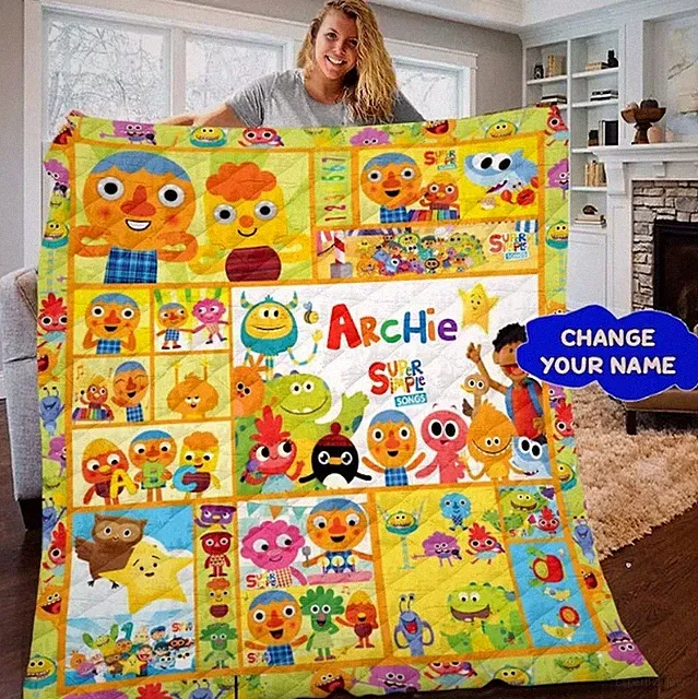 Custom Super Simple Songs Quilt Blanket, Super Simple Bedding Set, Super Simple