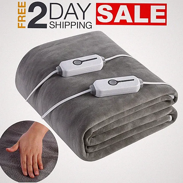Electric Fleece Heated Mattress Queen Size Pad Topper Bed Warmer Dual Controller
