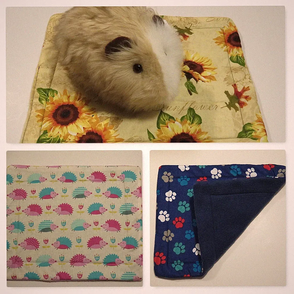 Fleece potty pee pads- 11 by 13" pads for guinea pigs, ferrets, rats, hedgehogs
