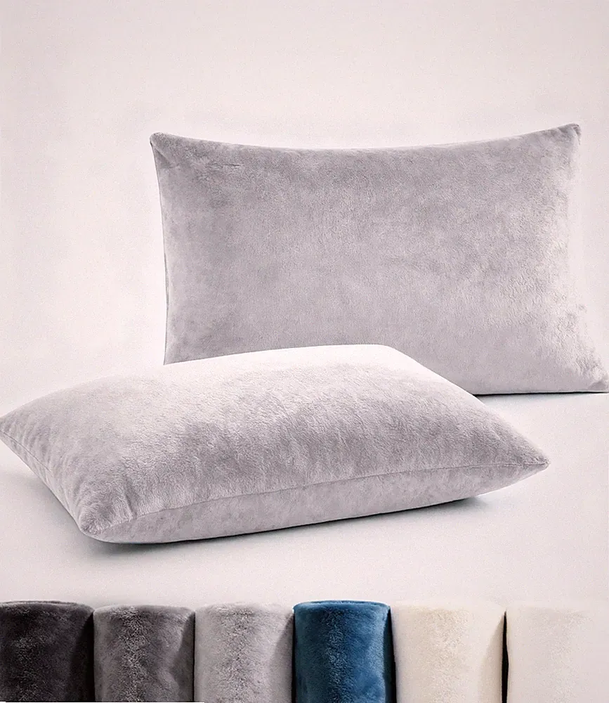 Fleece Standard Pillowcases - Set of 2 Standard Size Flannel Pillowcases - So...