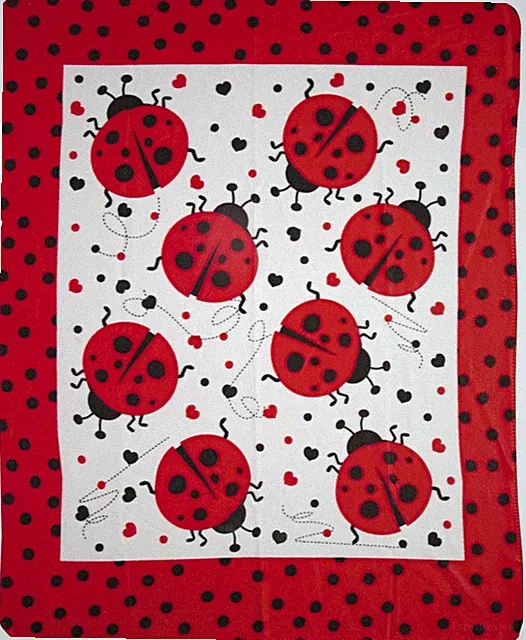 Ladybug Fleece Throw Blanket - Lightweight Super Soft Cozy Luxury Duvet Cover