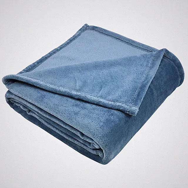 Luxury 50x60 Inch Blue Throw Blanket, Twin Size Plush Fleece Blanket, Lightwe...