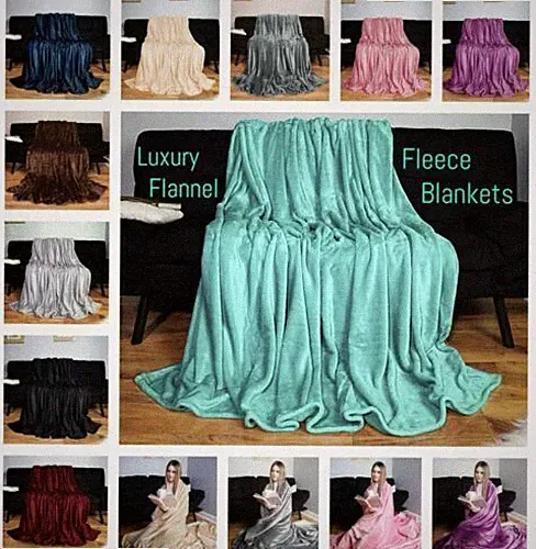 Luxury Warm Reversible Fleece Blanket Large Throws For Bed Sofa Queen King Size