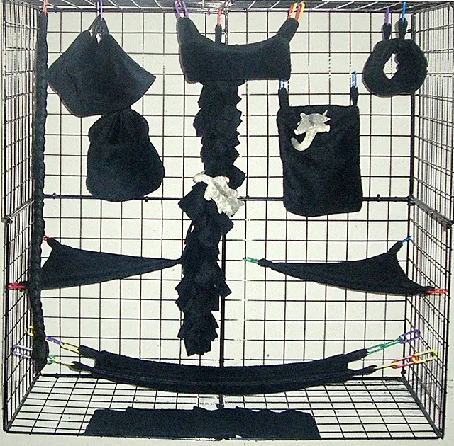 midnight black *Sugar Glider Cage set * Rat * double layer Fleece