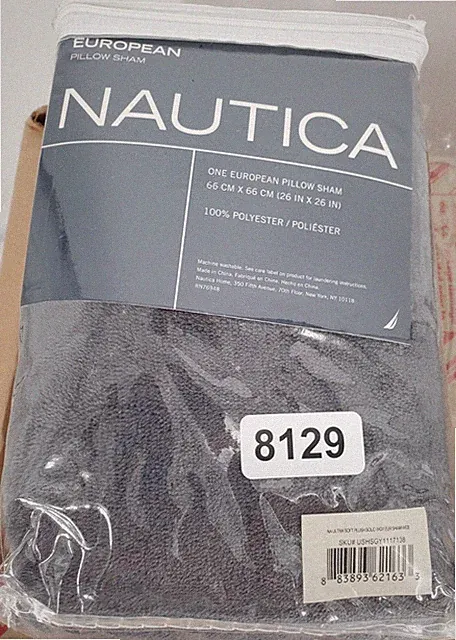 Nautica Solid Ultra Soft Plush Fleece Pillow Sham European - Gray 26 in x 26 in