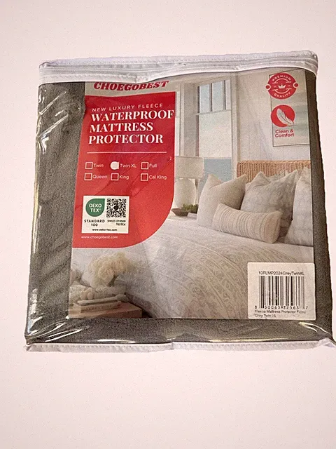 New Luxury Fleece Waterproof Mattress Protector – Twin XL – Gray