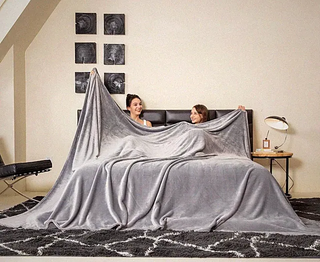 Oversized King Fleece Blanket 120"x120" inche 120"x120" Light Grey 10'x10'