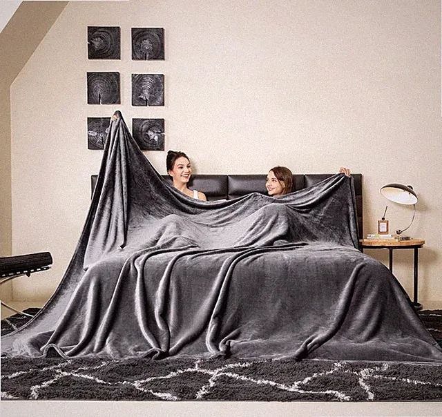Oversized King Fleece Blanket 120x120 Inch Soft Warm Giant Throw