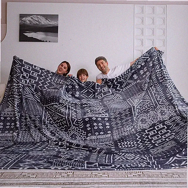 Oversized King Fleece Blanket 120x120 inches, Soft Cozy Warm Giant