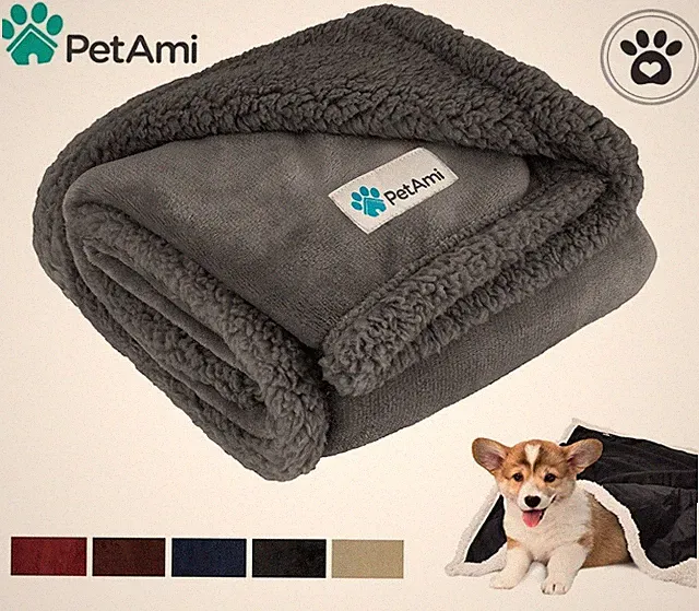 Pet Blanket for Small Medium Dog Puppy Cat Reversible Flannel Fleece Sherpa