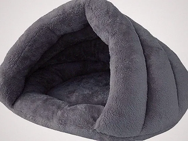 Pet Tent Cave Bed Small Medium Cats Dogs Sleeping Bag Thick Fleece Warm Slipper