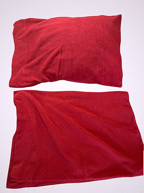 Polar Fleece Genuine Original Red Pillowcases Standard Size Set Of 2 Soft & Warm
