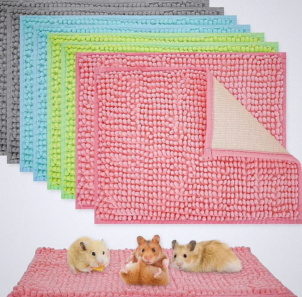 Reusable Guinea Pig Fleece Mats, 8 Pack Washable Cage Liners for Rabbits & Pets