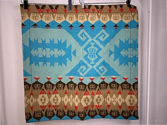 Tasha Polizzi Pillow Cover Euro Sham Southwestern Fleece Blue 28.5 x 28.5" Blue
