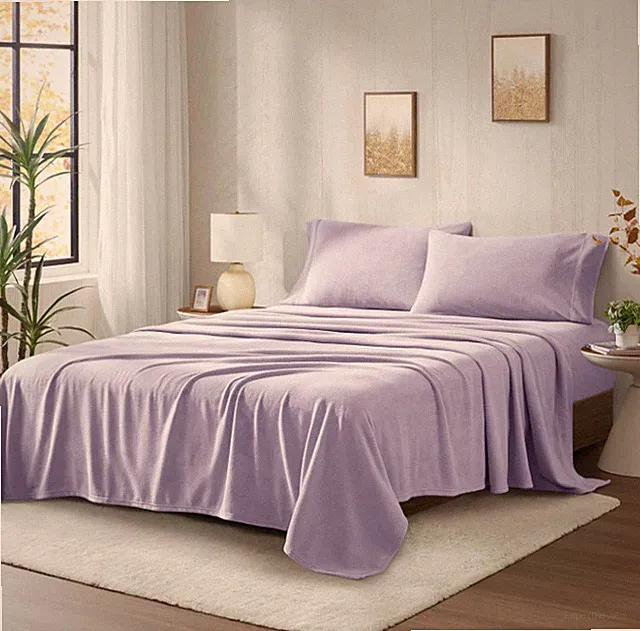 True North Full Sheet Set Soft Fleece Deep Pocket Lavender Plush