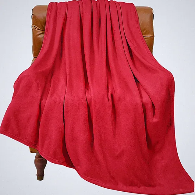 Twin Size Fleece Blanket 60x80, Cozy Throw, Warm, Red