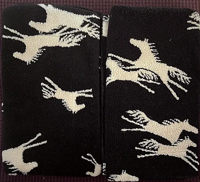 Two (2) Coldwater Creek Fleece Standard Shams Black White Equestrian Horses
