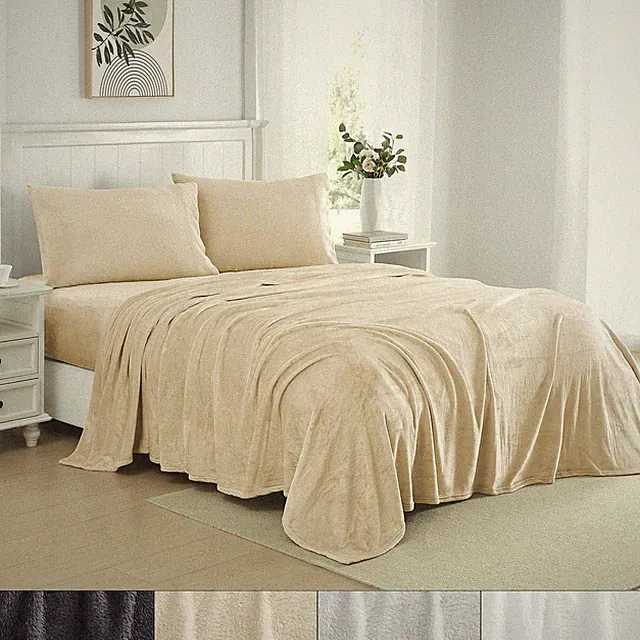 Ultra Soft Microplush Solid Fleece Sheet Set