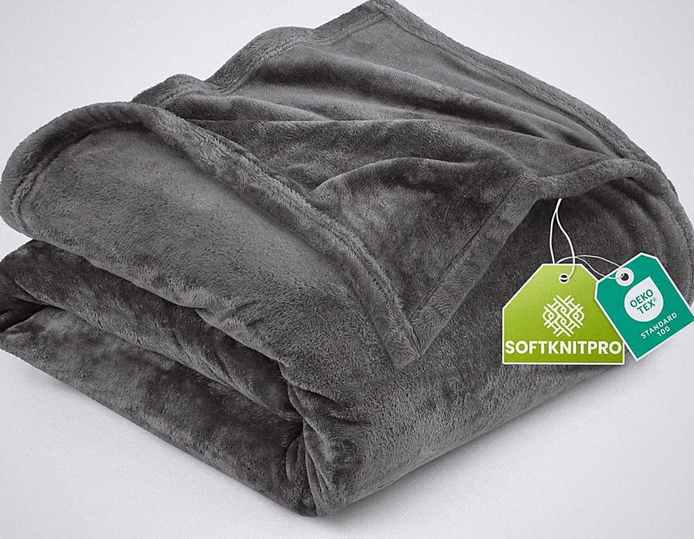 Utopia Bedding Fleece Blanket California King Size Grey 300GSM Luxury Fuzzy S...