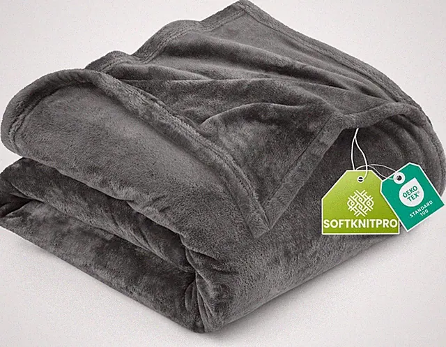 Utopia Bedding Fleece Blanket Full Size Grey (90x84 Inch)