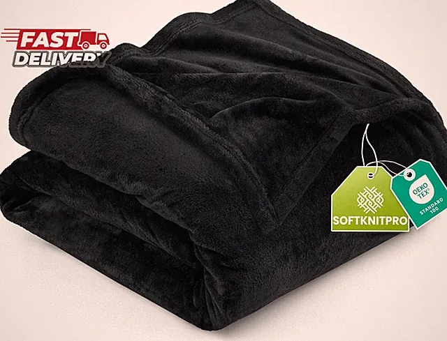 Utopia Bedding Fleece Blanket King Size Black (90X102 Inches) Ultra Soft Warm Li