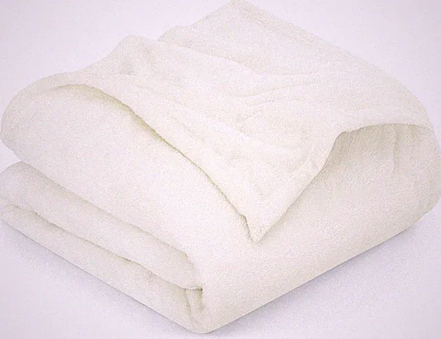 Utopia Bedding Fleece Blanket King Size Ivory 300GSM Luxury Fuzzy Soft Anti-S...