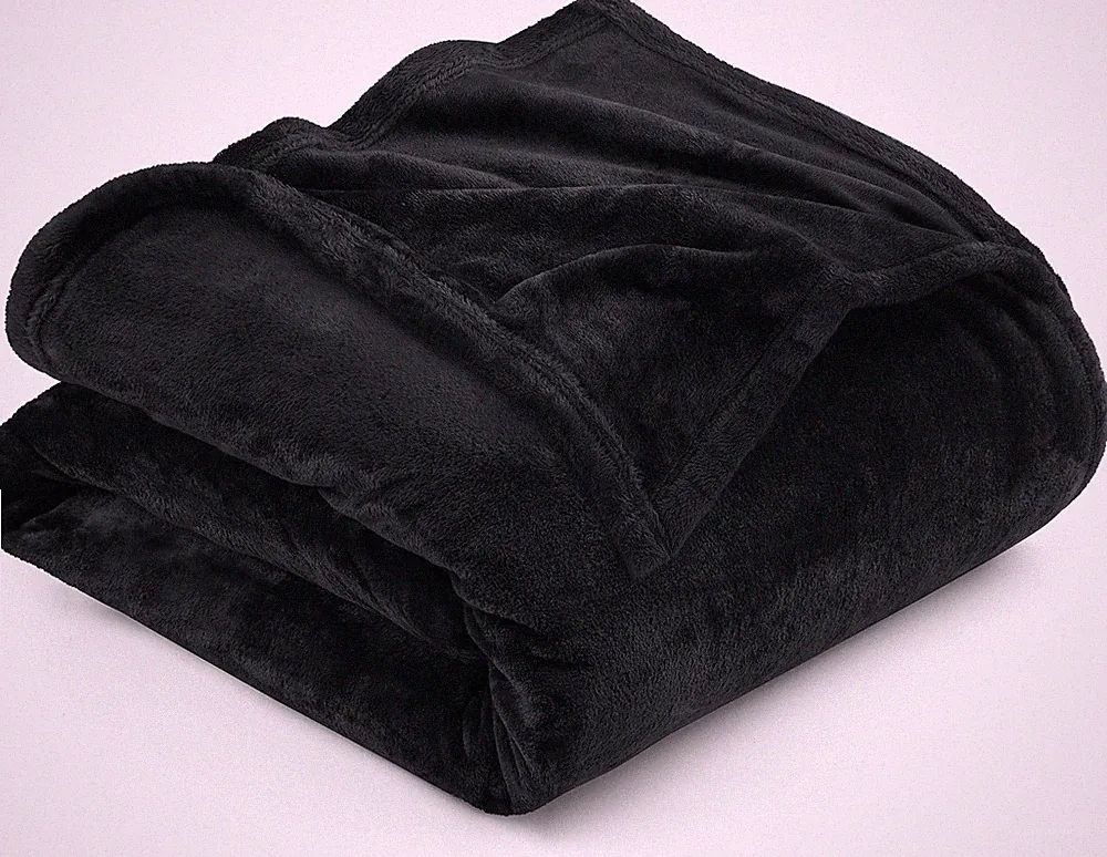Utopia Bedding Fleece Blanket Queen Size Black 300GSM Luxury Bed Blanket