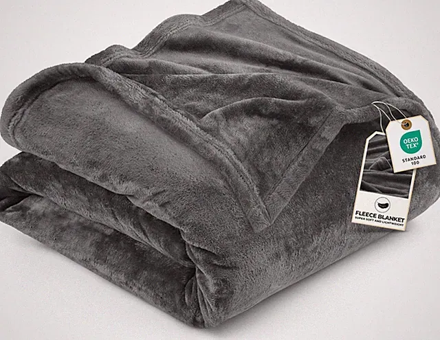Utopia Bedding Fleece Blanket Queen Size Grey 300GSM Luxury Anti-Static Fuzzy...