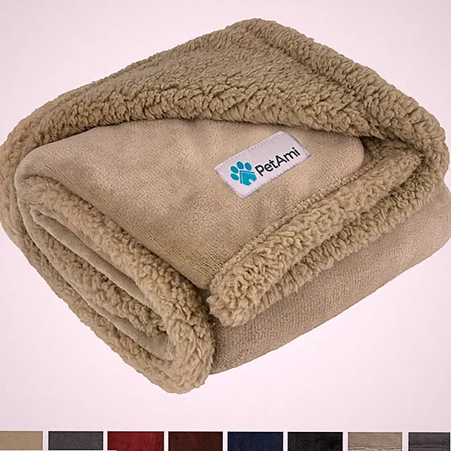 Washable Pet Blanket Fleece Dog Cat Bed Soft Sherpa Reversible Dog Blanket Warm